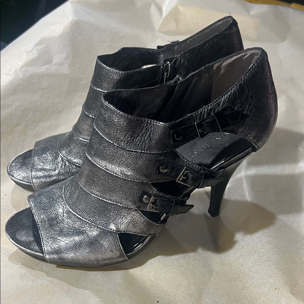 Nine West Silver Strappy Heels